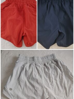 Lululemon Bundle  Short High Rise Red, Navy, White Sz 0